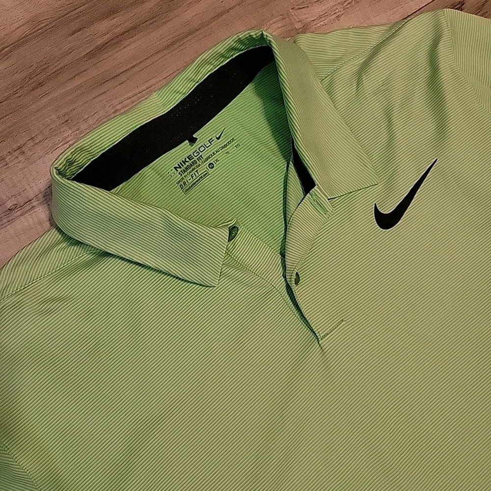 Nike Golf Polo Shirt Mens XL ‎ Green Dri-Fit Athletic Short Sleeve Shirt